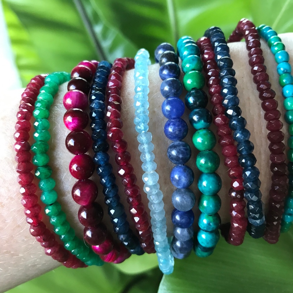 Genuine Gemstone bracelets - Emerald, Ruby, etc.